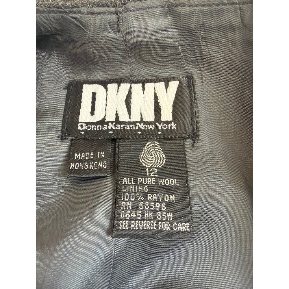 Vintage 90's DKNY Gray Wool 5-Button Wrap Skirt Size 12 Made in Hong Kong - Picture 5 of 6